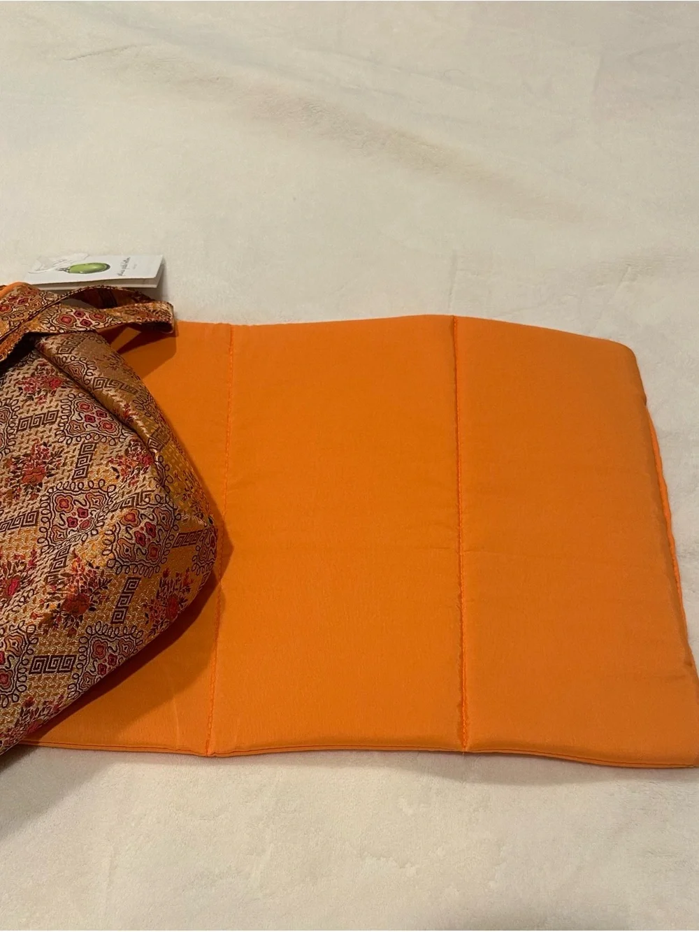 Petunia Pickle Bottom Tan and Orange Patterned Tote